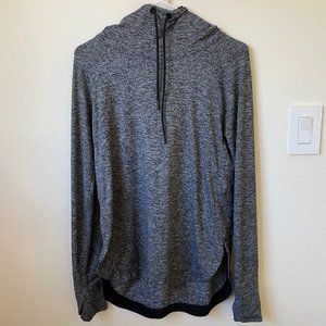 Athleta Gray Hoodie Pullover Top Size S Thumbholes